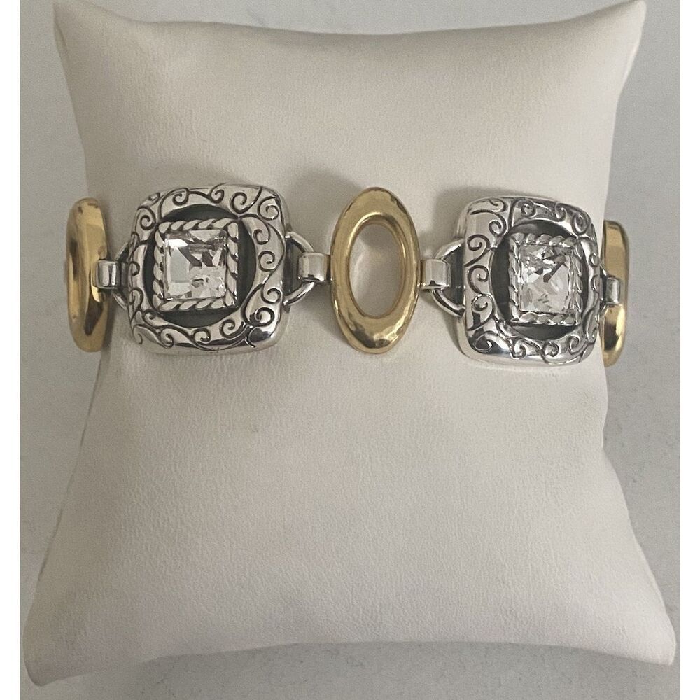 NWT Brighton Roxbury Two-Tone Crystal Bracelet
